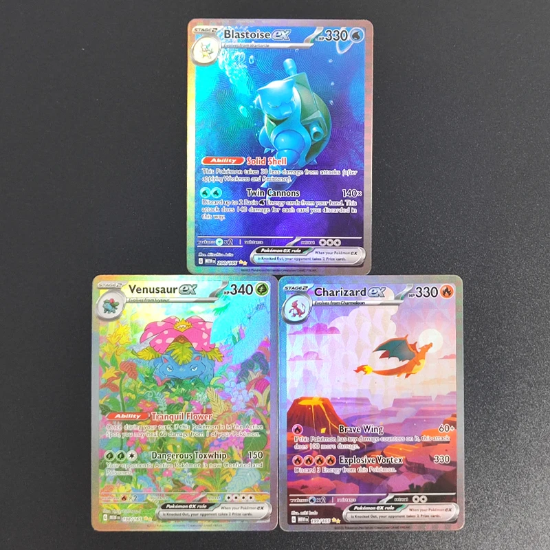 DIY 2023 PTCG POKEMON MEW EN 151 #199 200 198 CHARIZARD VENUSAUR BLASTOISE ex POKEMON Authentication Grade GEM MT 10 Card Toy
