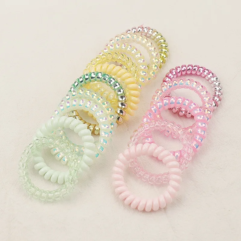 

5pcs/Set Beauty Telephone Cord Elastic Ponytail Holders Girls Women Hair Ring Accessories Fashion Hot Tie Gum Headwear