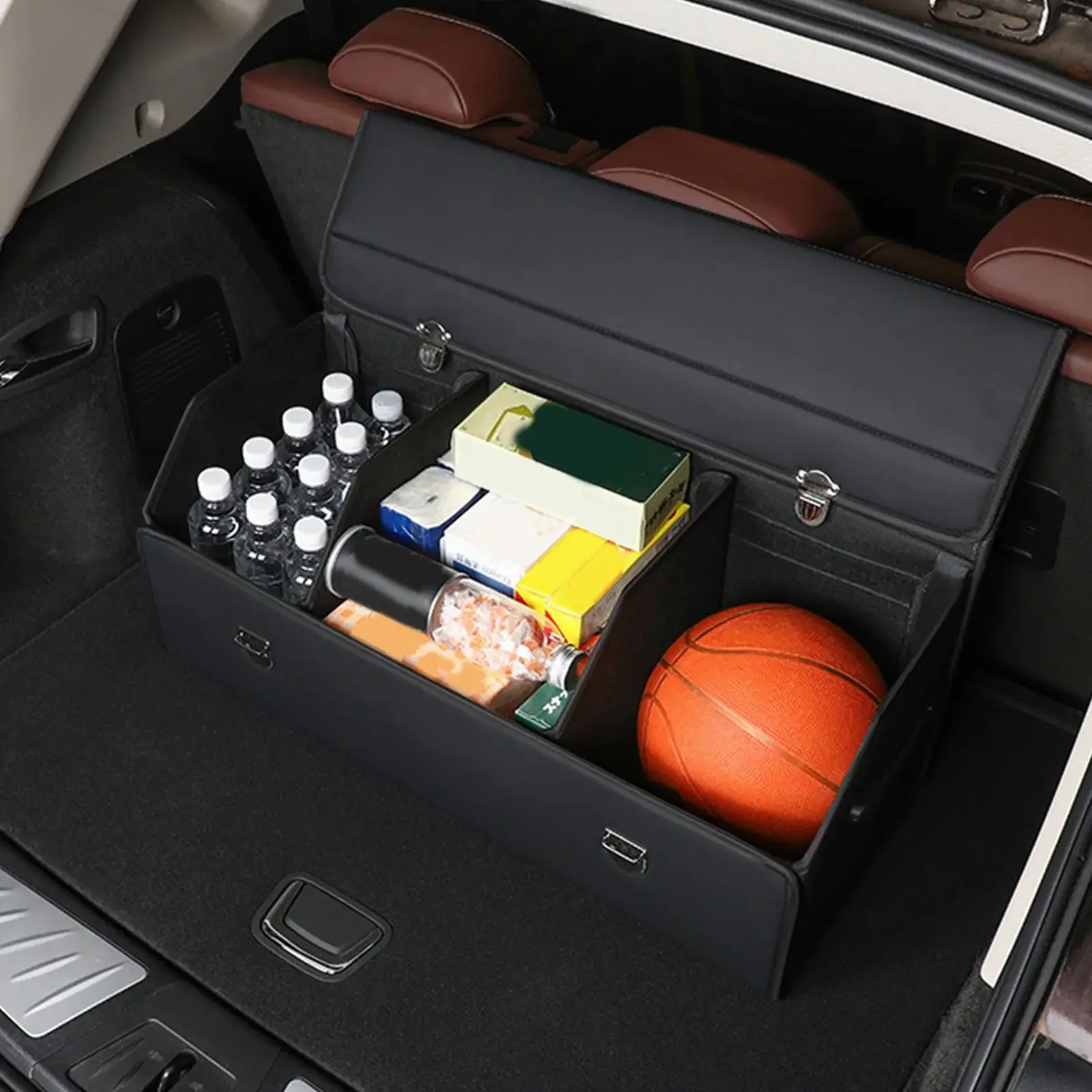 Waterproof Leather Car Trunk Organizer For SUV Cargo