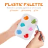 ROSENICE 12pcs White Plastic Paint Palettes 6 Compartments Rectangular Watercolor Painting Tray for DIY Craft and Painting 3