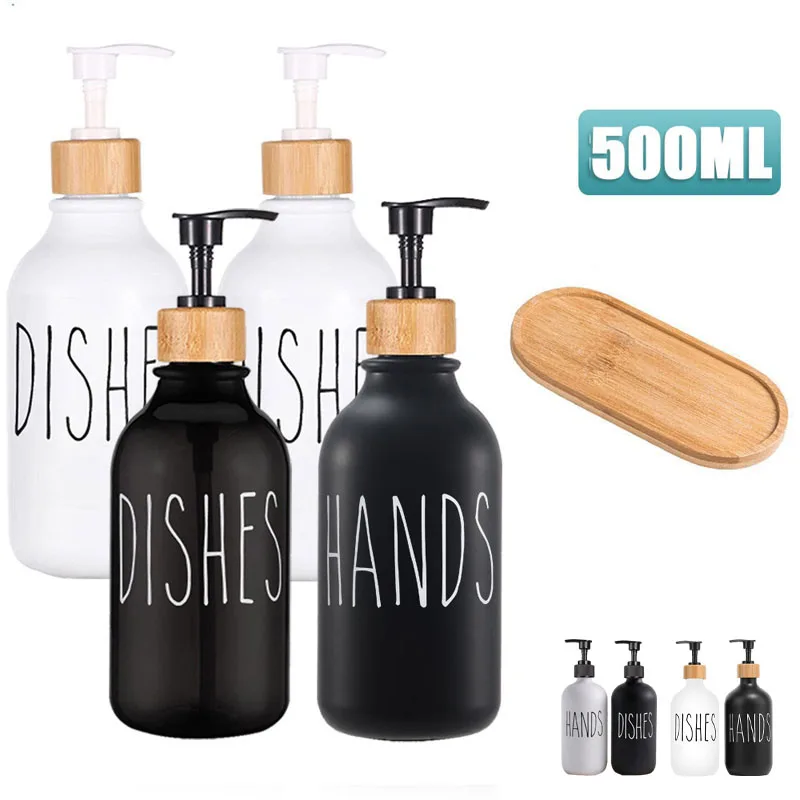 Soap Dispenser 500ml Hands Dishes Shampoo Pump Refillable Plastic Bottles