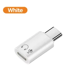 Type C to Lightning Earphone Audio Converter Adapter (White)