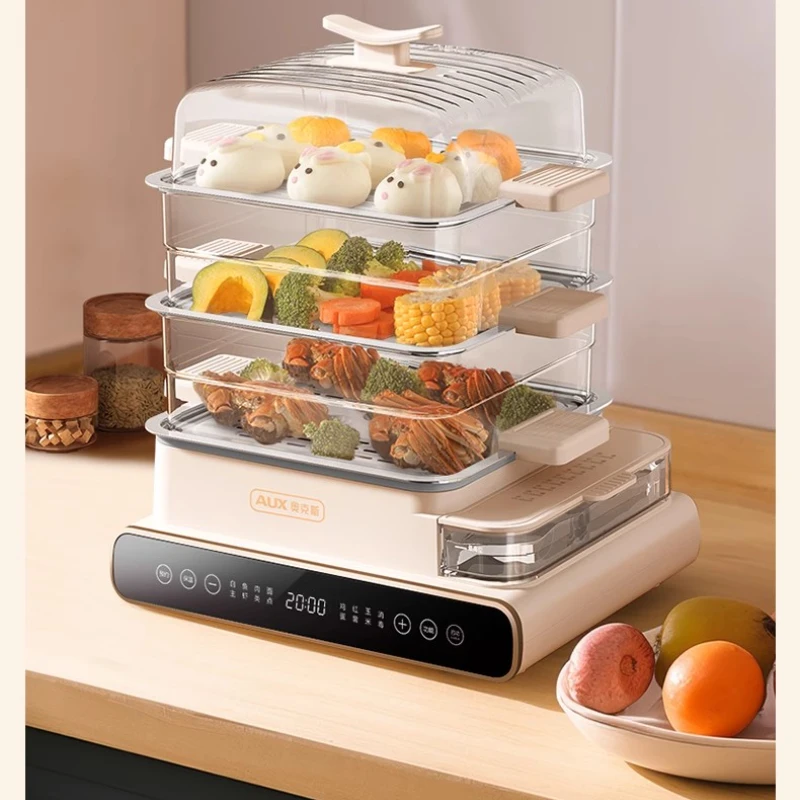 Electric Steamer Multi-Functional Integrated Household Three-Layer Stainless Steel Large Capacity Box Breakfast Machine Timing 5