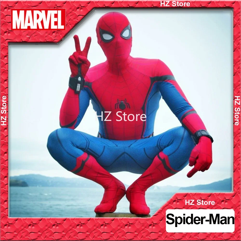 

Marvel Spider-Man: Homecoming Bodysuit Superhero Cos Costume Elastic Lycra Halloween Cosplay Suit Skin-tight Jumpsuit for Gift