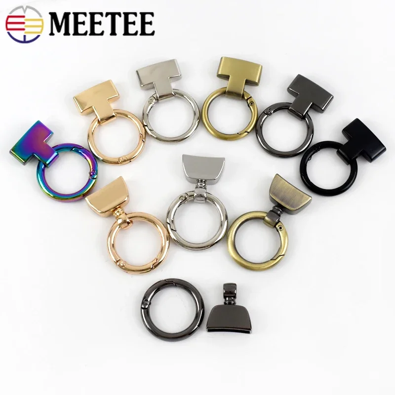 Meetee O 링 금속 버클 용수철 키 체인 웨빙 행어 후크 나사 벨 연결 걸쇠 가방 하드웨어 액세서리, 20mm, 25mm, 4 개, 10 개