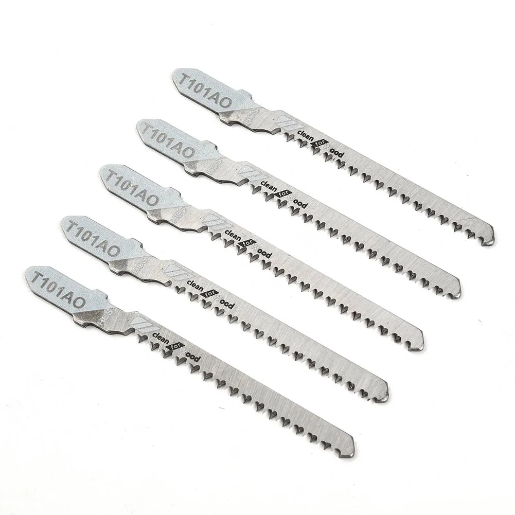 

T-shank Fitting For Plastic Wood Curve Jigsaw Blade 5pcs Assorted Metal Steel Cutter T101AO HCS 82mm New High Quality