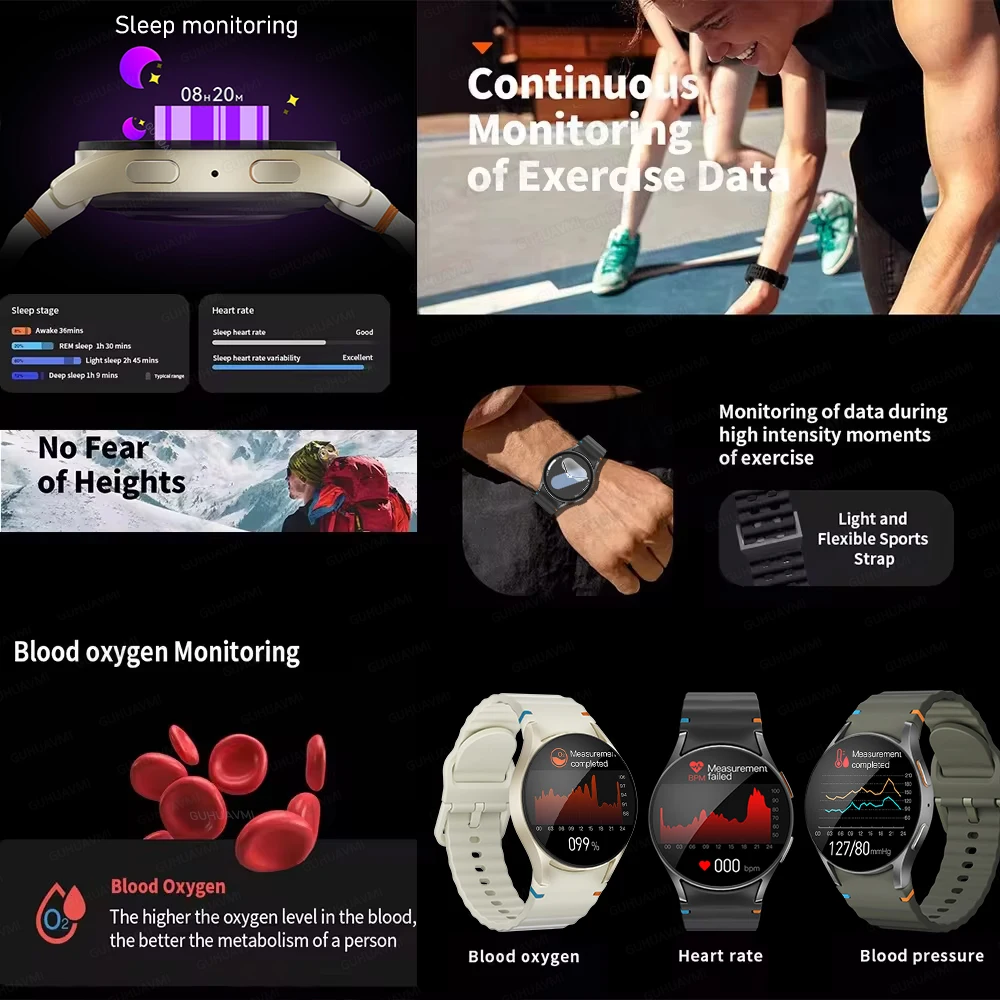 New Galaxy 7 Fashion Smart Watch 1.3inch 40mm GPS Track NFC Control Bracelet Health test BT Call Sports SmartWatches For Samsung - Image 2