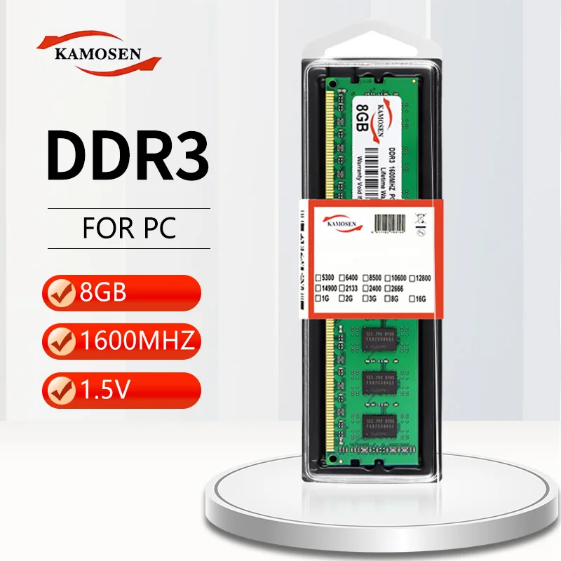 DDR3 2GB 4GB 8GB Desktop Memory 1066 1333 1600 MHZ PC3 8500 10600 12800U 240Pin 1.5V UDIMM