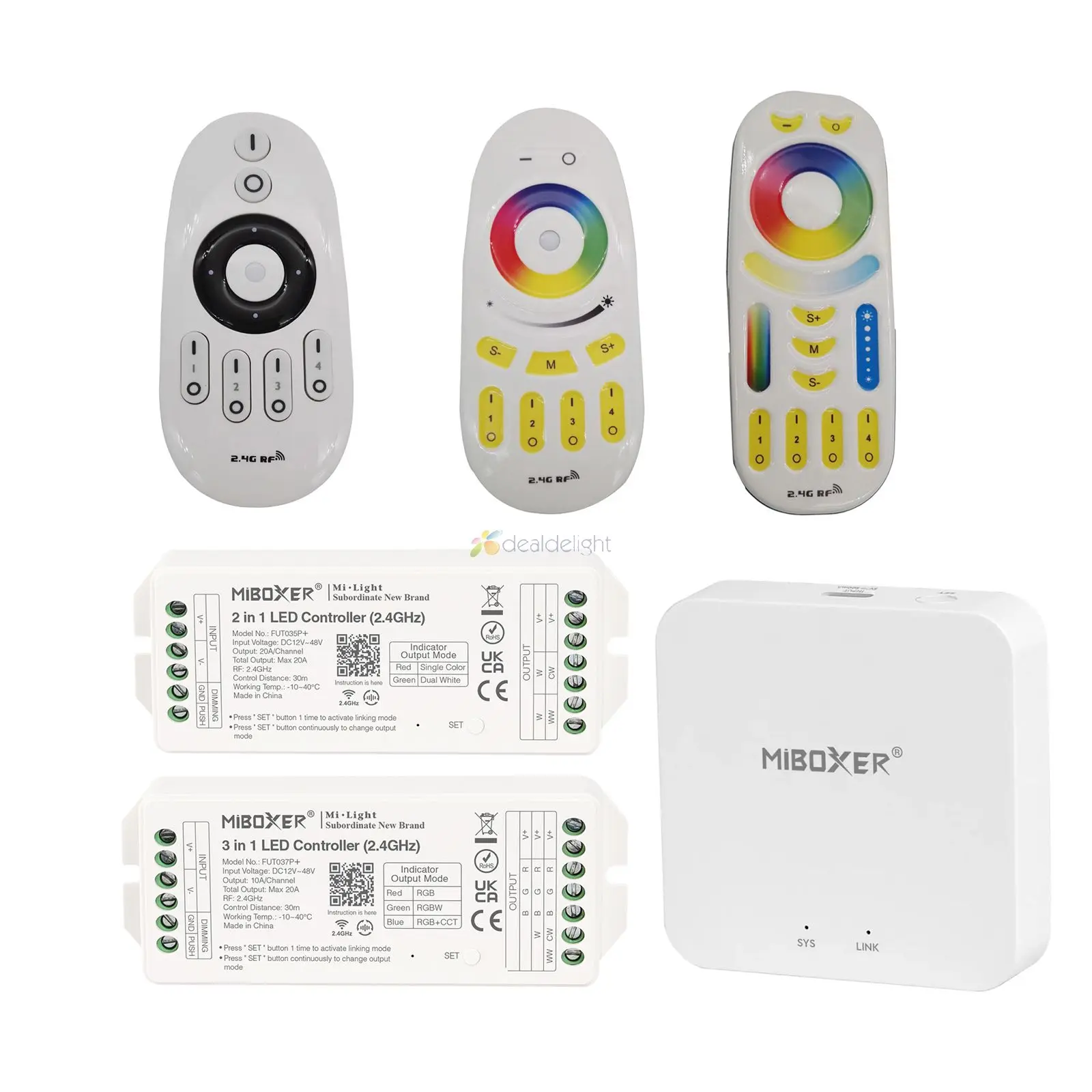 

MiBoxer High Current Output LED Controller 20A FUT035P+ Single Color/CCT FUT037P+ RGB/RGBW/RGB+CCT LED Strip Control