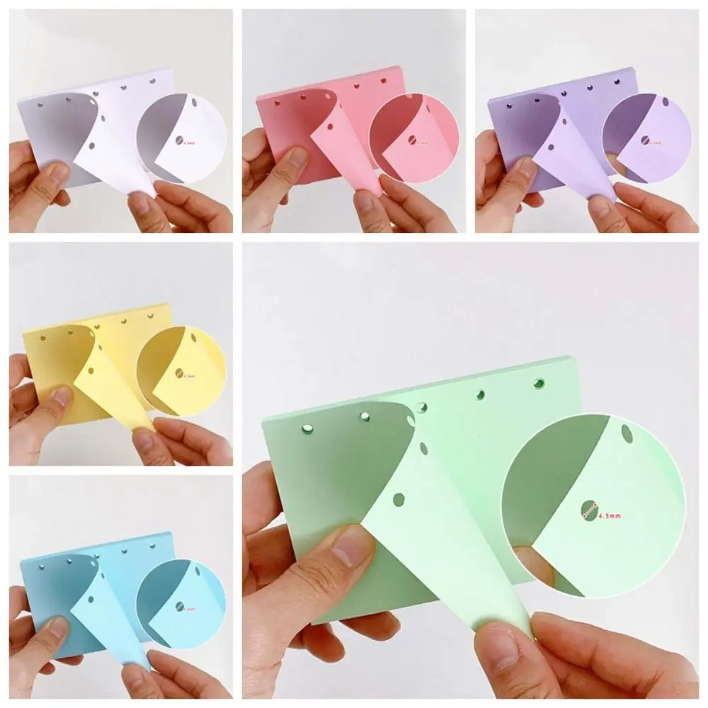 50매 A8 M5 루즈리프 리필 용지 5링 캔디 컬러 리필 스프링 바인더 내지 인덱스 카드 내부 용지