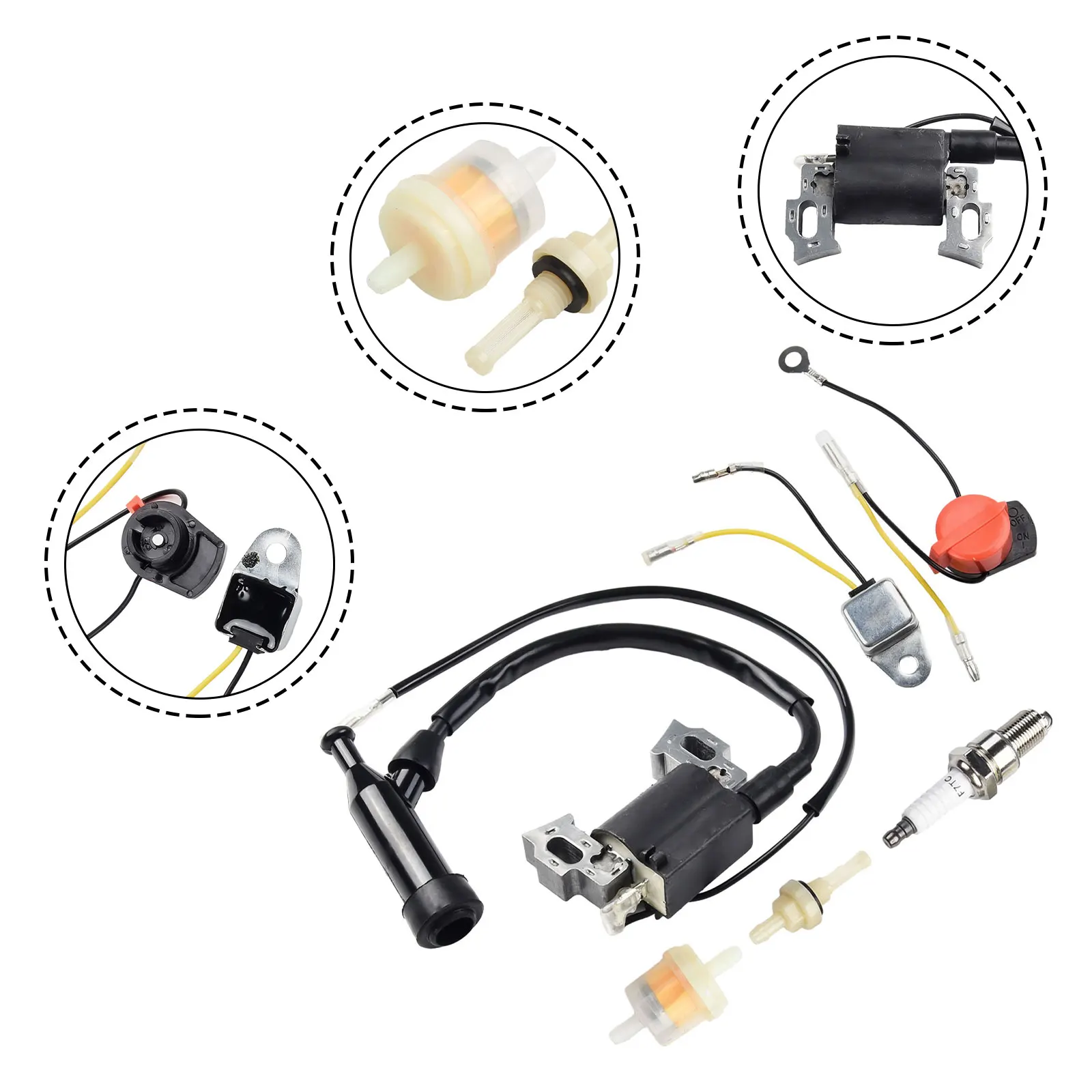 

Magneto For Honda GX200 GX120 GX110 GX140 GX160 5.5HP 6.5HP Parts Spark Plug Ignition coil kit Replace 30500-ZE1-013