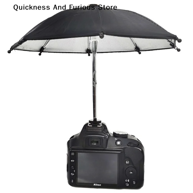 【TO】 1PC 블랙 DSLR 카메라 우산 범용 핫슈 커버 사진 액세서리 카메라 차양막 비오는 날용 홀더 액세서리