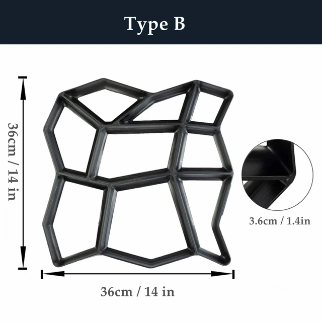 Újrafelhasználható Hexagon Walk Path Maker Beton Formák Ajándéktáblával Járó Burkolat Burkolatával Stepping Stone Mold Diy Terasz Szerszám - Image 5