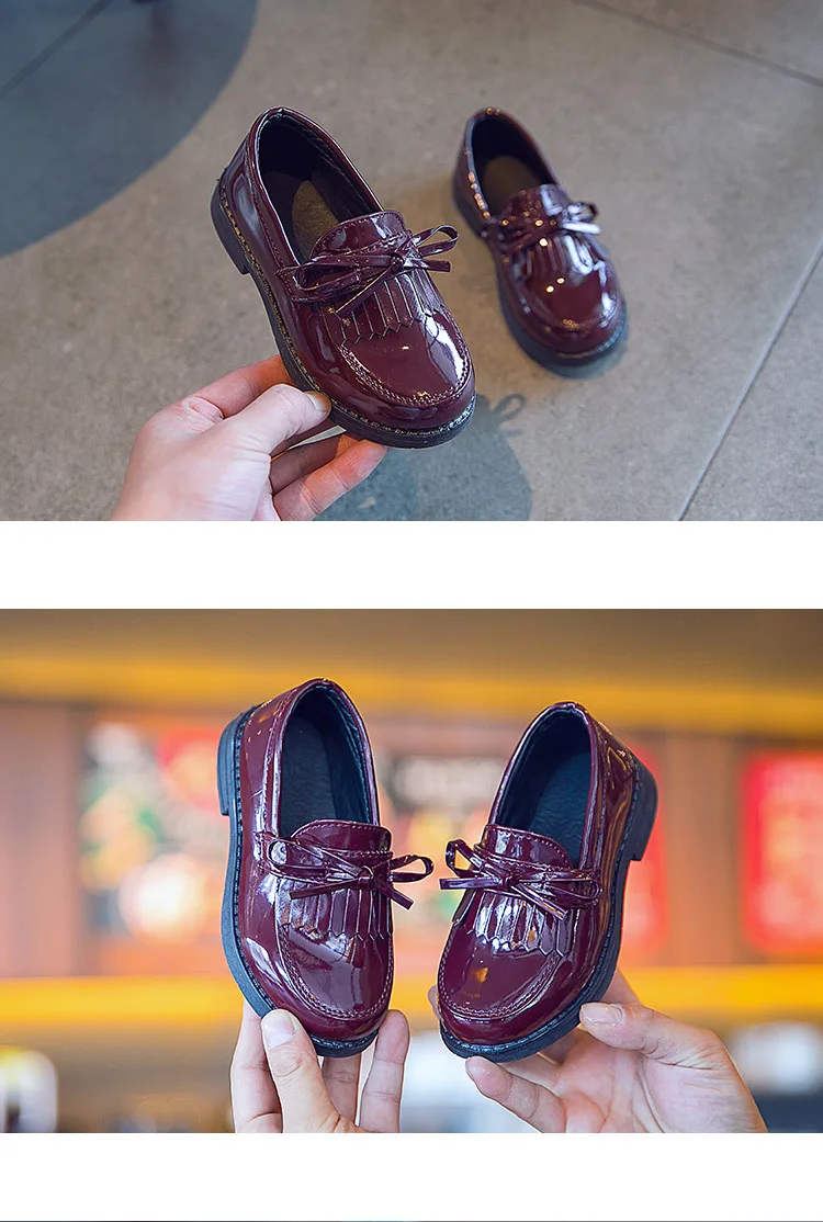 Leather Kids Shoes for Girls Evening Party