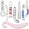 Female Crystal Glass Dildo Masturbator Realistic Dildo Penis Glass Anal Butt Plug Sex toys Women Vaginal Stimulation Sex Toys 1