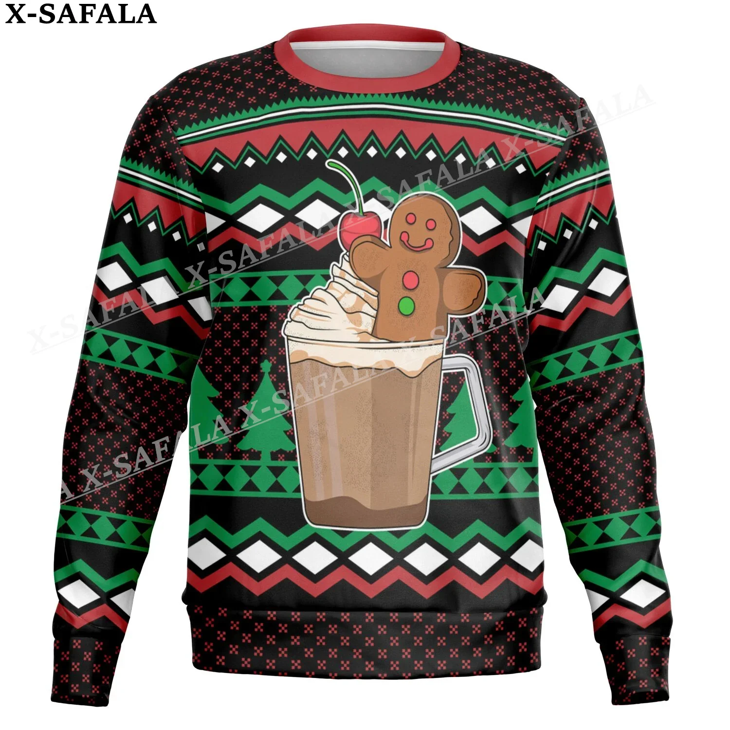 thumbnail image 1 of Suéteres de punto feos de Navidad con forma de hombre de jengibre, muérdeme, para Halloween, regalo de Navidad, para parejas, fiestas, unisex, informales, 2, 1 of 5