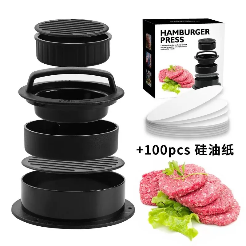 3 in 1 Hamburger Meat Press Maker,Non-Stick Round Shape