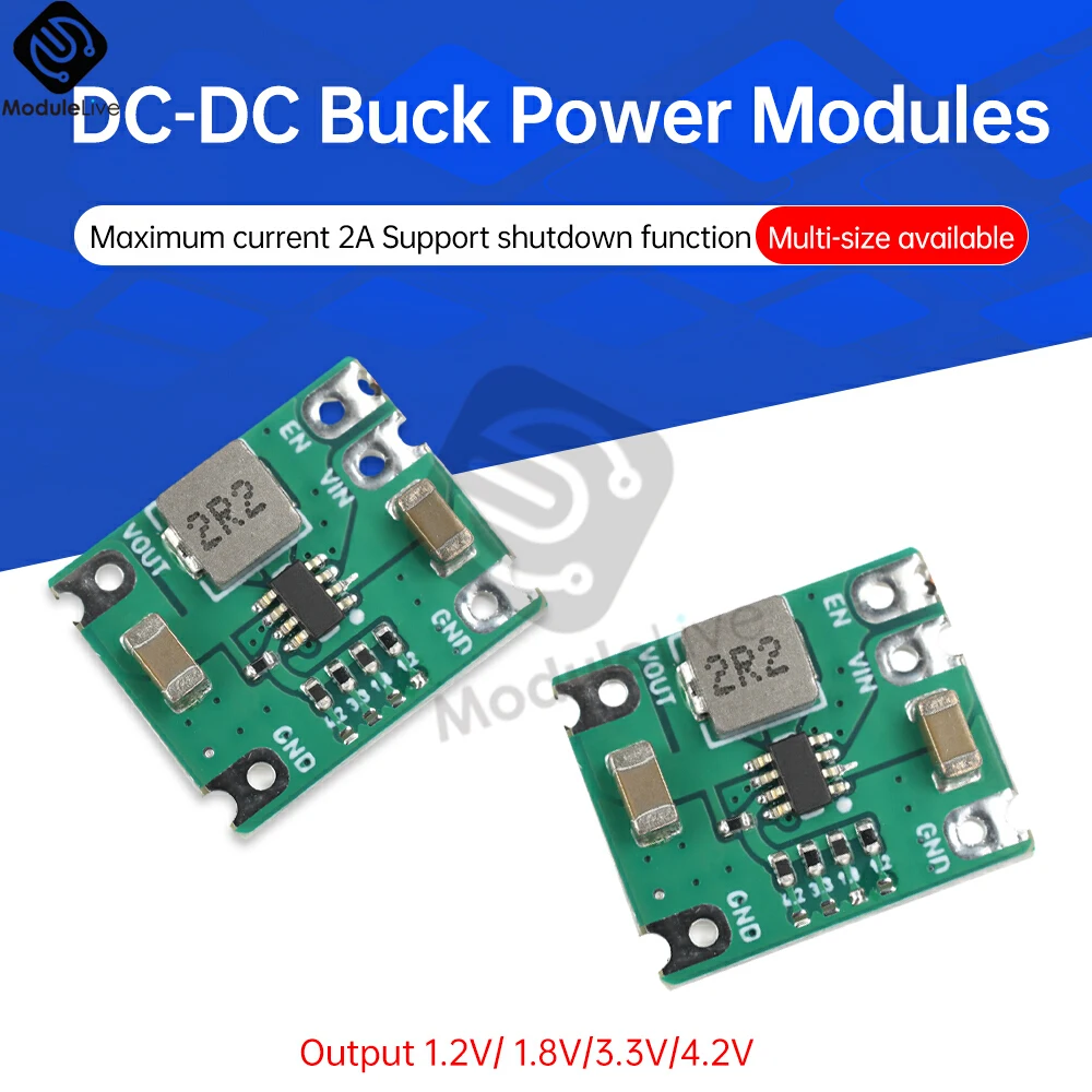 DC-DC 스텝다운 전원 모듈 입력 DC2.5-6V  DC 1.2V/1.8V/3.3V/4.2V 고정 출력 전압 레귤레이터 모듈 전체 부하 4A
