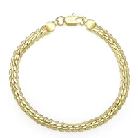 Argent sterling 925, or 18 carats, bracelet en relief de 5 mm – À la mode pour hommes et femmes, charmant, cadeaux et bijoux de mariage 6