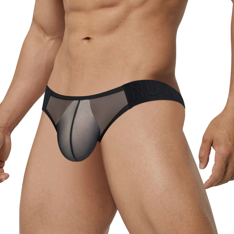 1/2/3PCS New Transparent Man Underwear Thong Nylon Sexy Low Waist Comfortable Fashionable Chinese Style Embossed Belt Underpants_voghion.com