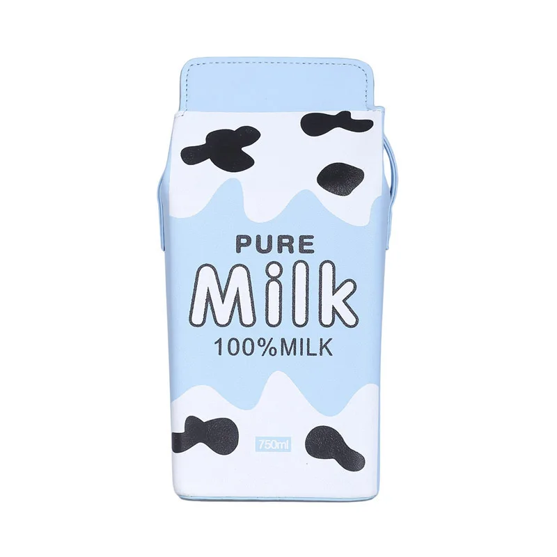 Cute Milk Box Women Shoulder Bag Designer Drink Cartoon Printing Crossbody Bags for Women 2021 Harajuku Small Coin Purses Girls 6