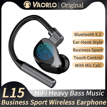 VAORLO 무선 이어폰, 블루투스 5.2, 인이어 터치 컨트롤, 비즈니스 헤드셋, 스포츠 이어버드, 샤오미 화웨이 아이폰용