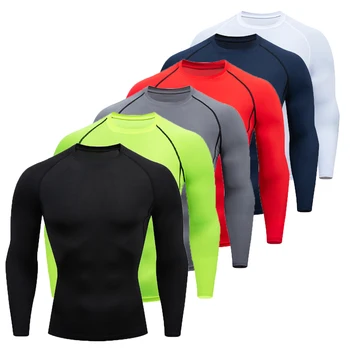 T-shirt da allenamento a maniche lunghe da uomo Primavera Autunno Palestra Corsa Sport T-shirt da uomo Fitness Abbigliamento sportivo Top da esterno per uomo Abbigliamento