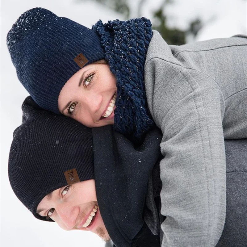 Unisex Casual Beanie Hat Knitted Hat Cap Fashion Solid Color Daily Winter Hat For Men Women