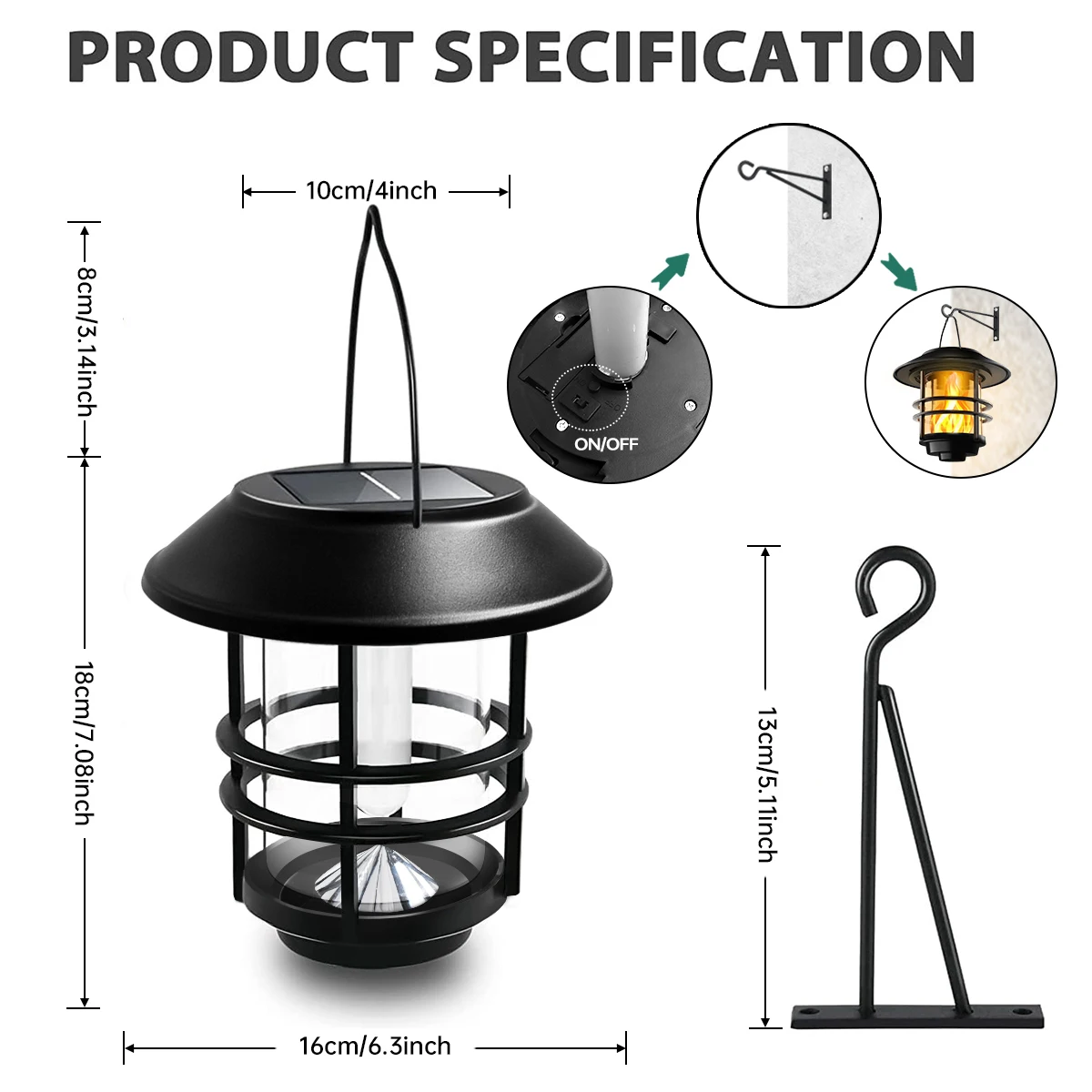 2Pack Solar Wall Lantern Outdoor Flickering Flames Solar Sconce Lights Outdoor Hanging Lamps Wall Mount for Front Porch solar lamp solar wall light wall light outdoor porch light