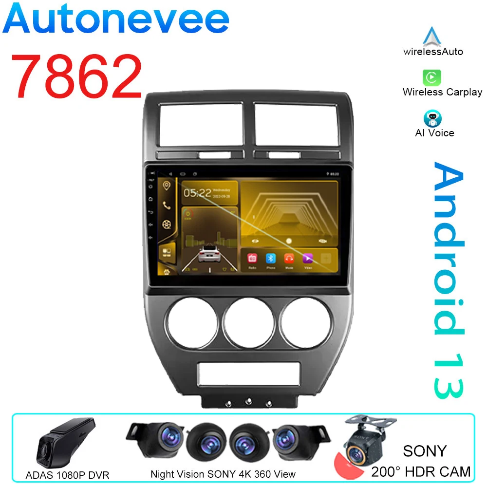 4G Per Jeep Compass Mk Patriot 2006-2010 Radio 2 Din Android Stereo Screen Gps Autoradio Head Unit Carplay Car Multimedia Player