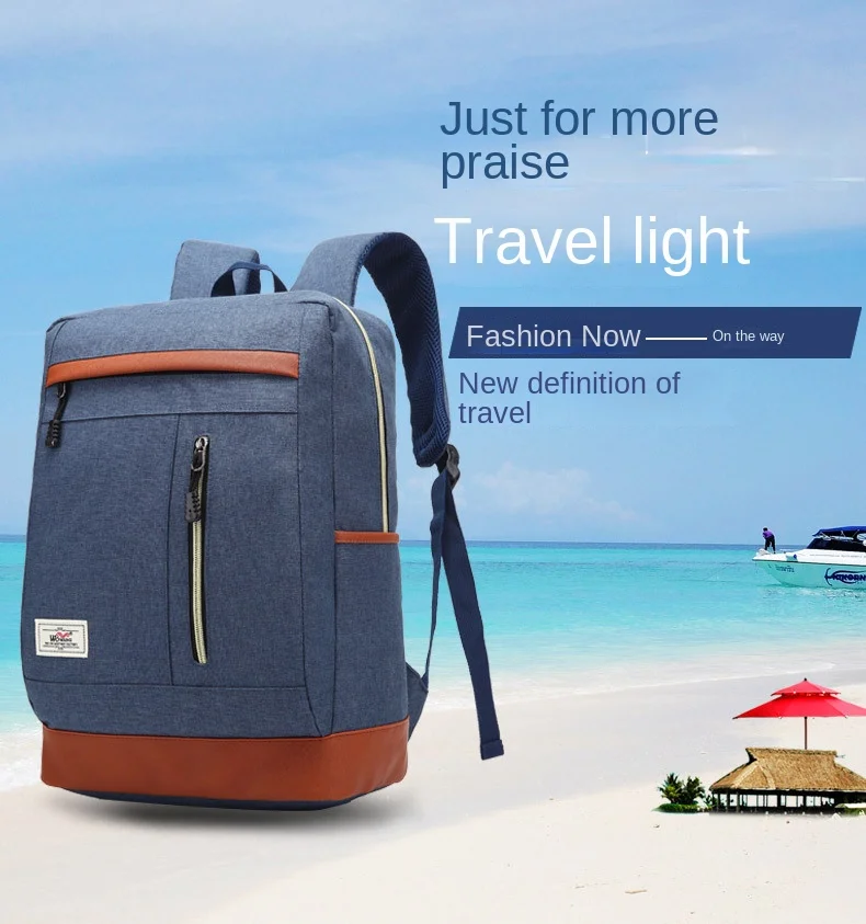 New Leisure Men's and Women's Backpack Nylon Waterproof Middle School Student Computer Bag Outdoor Sports Travel Bag Schoolbag