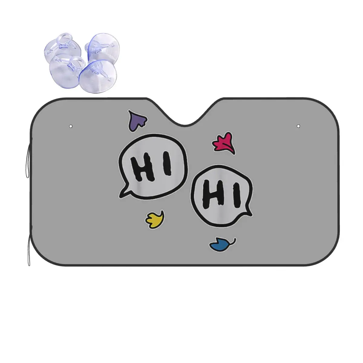 Embroidered Heartstopper Hi Speech Bubble Universal Sunshade Windscreen 70X130Cm Aluminium Foil Sunshade Visor Blinds