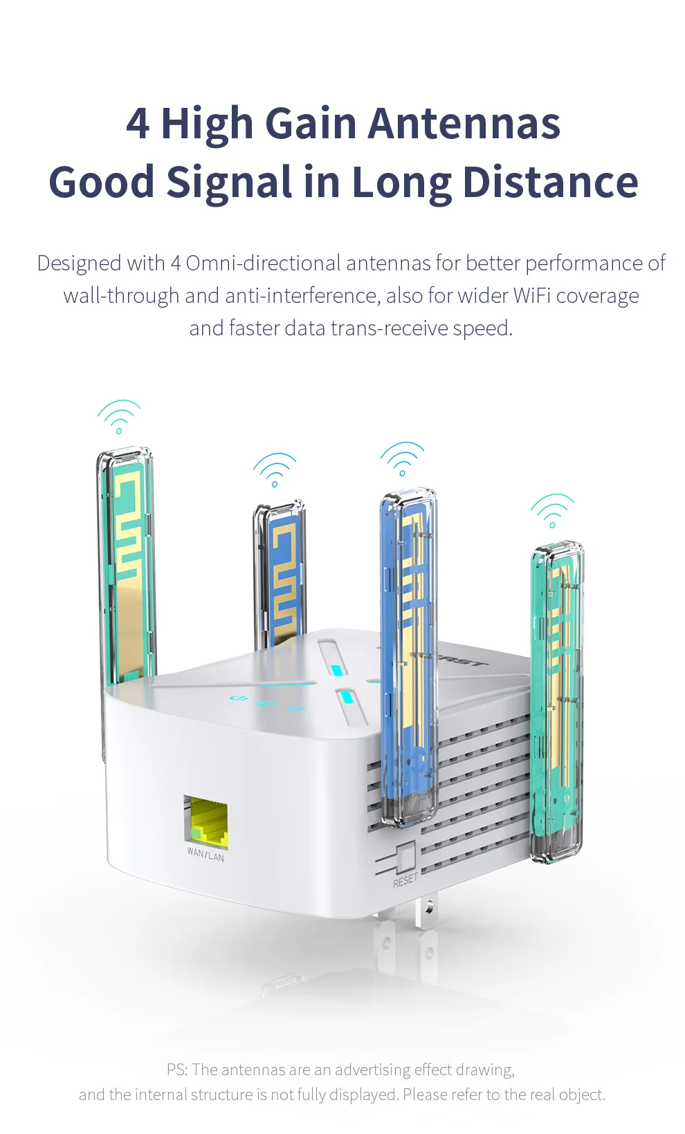 Wifi Repetidor Ax1800 2.4ghz 5g Extensor Gigabit Antenna Wpa3 Omdam 11ax Amplificador de Sinal para Casa - Imagem 4