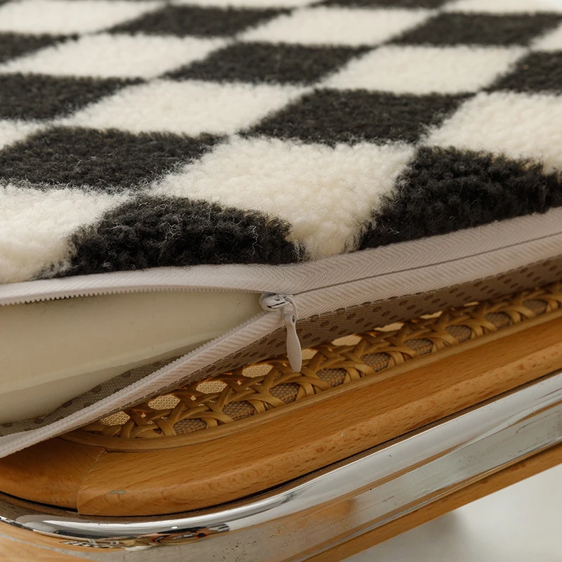 Checkerboard Cushion Living Room Dining Table Bedroom Chair Cushion Winter Thickened Student Cushion Non-slip Cushion 3