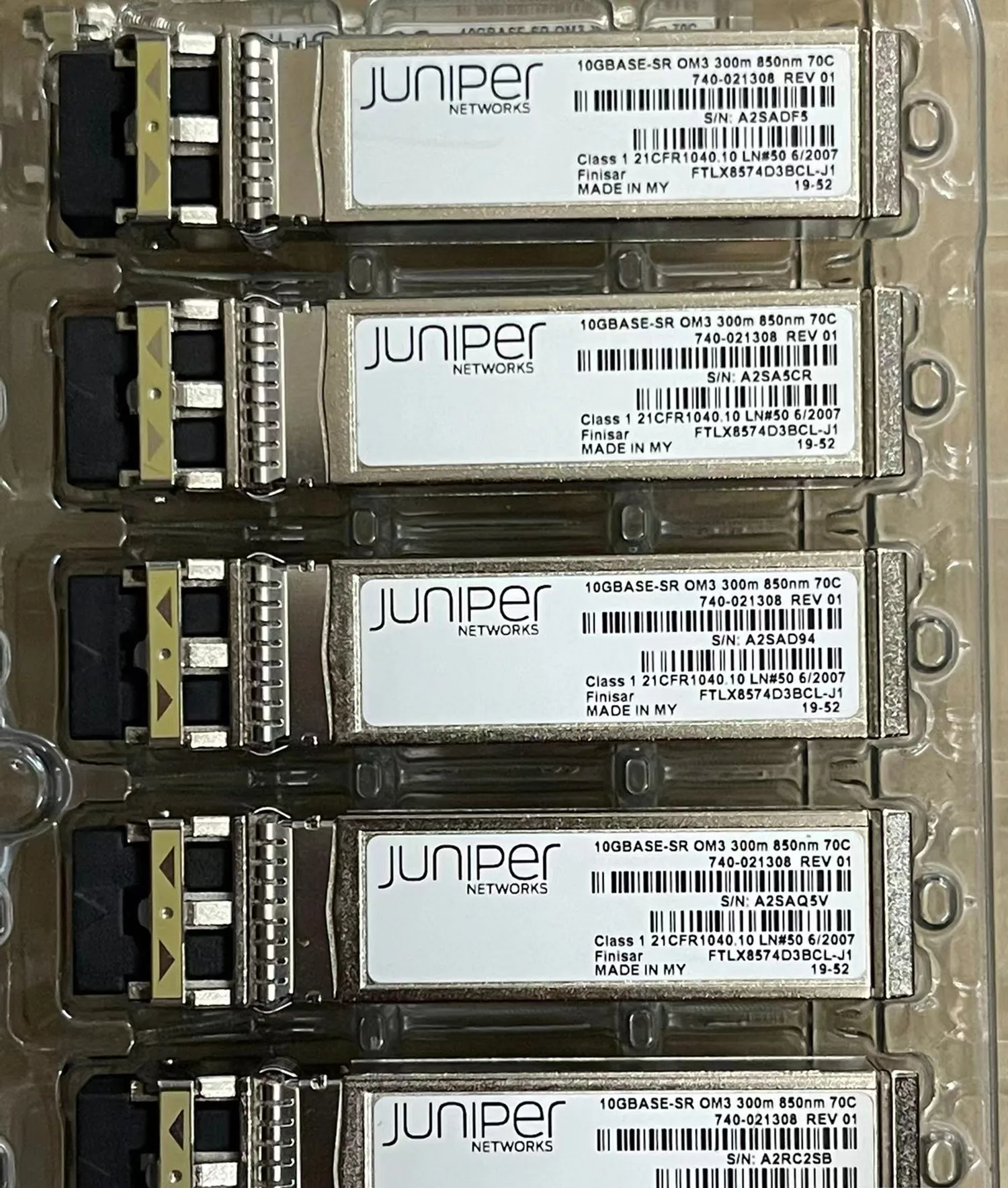 Juniper 10G SFP Networks Transceiver/FTLX8574D3BCL-J1 10GBASE-SR OM3 300M 70C 740-021308/Juniper 10GB fiber adapter