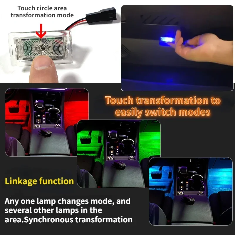 

2-4pcs Car trunk lighting LED footwell light with multiple ambient modes suitableFor Tesla Model 3/Y/S/X interior design