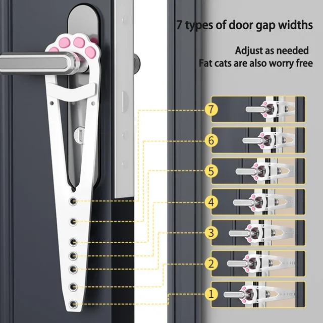 Cat Door Lock Retainer, Adjustable Flexible Cat Door Lock Keeps Dogs Out, One Piece Installation, No Tools Required, Convenient