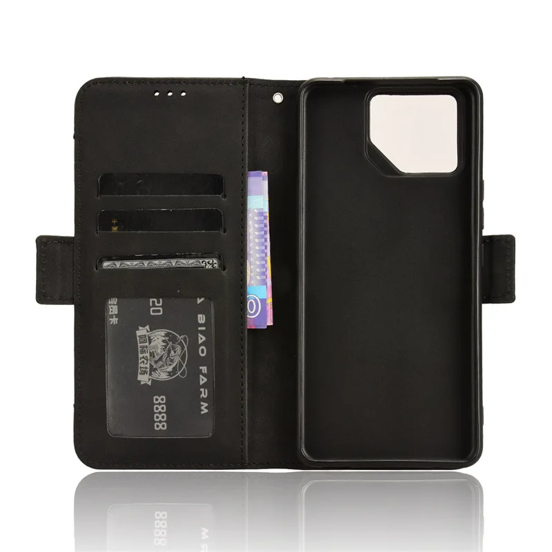Luxury Leather Wallet Flip Case with Card Holder and Stand