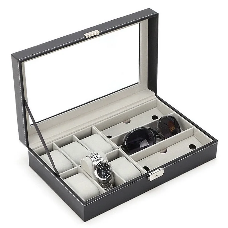 WellZone Classical Multifunctional Storage Box For Watch/Sunglasses/Glasses/Jewelry/Ear Stud/Ring Household Watch Case Watch Storage Box