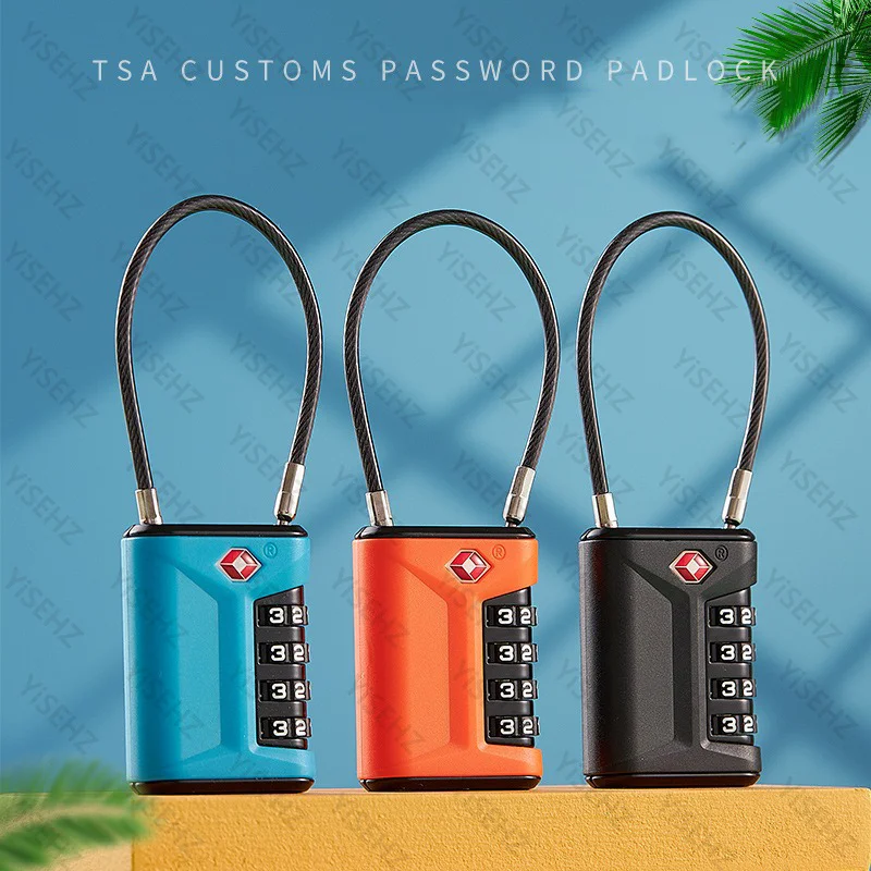 กุญแจแบบพกพา 4 Dial Digit COMBINATION LOCK TSA ศุลกากรล็อค Anti-Theft ล็อคอย่างปลอดภัยรหัสล็อคกระเป๋าเดินทางป้องกันความปลอดภัย 1