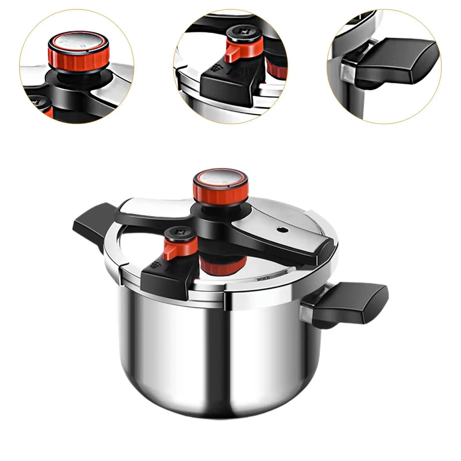 Pressure Cooker Thickened for All Hob Types Utensils Secure Locking Fast Heating Cooking Pot for Family Camping Home Kitchen