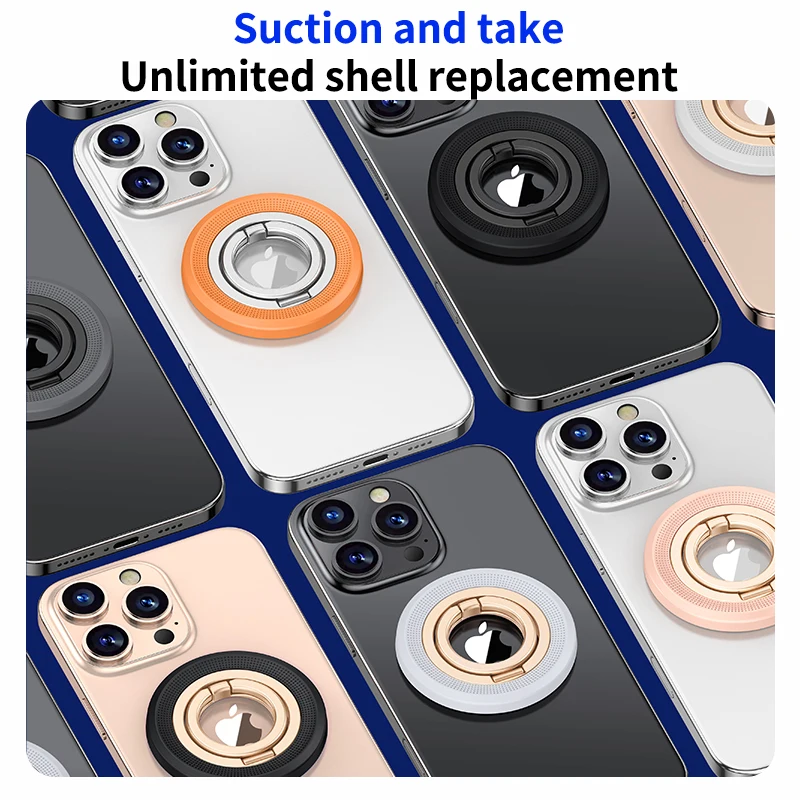 Magsafe Double-Sided Magnetic 360° Rotation Phone Holder with Ring Buckle and Decompression Damping