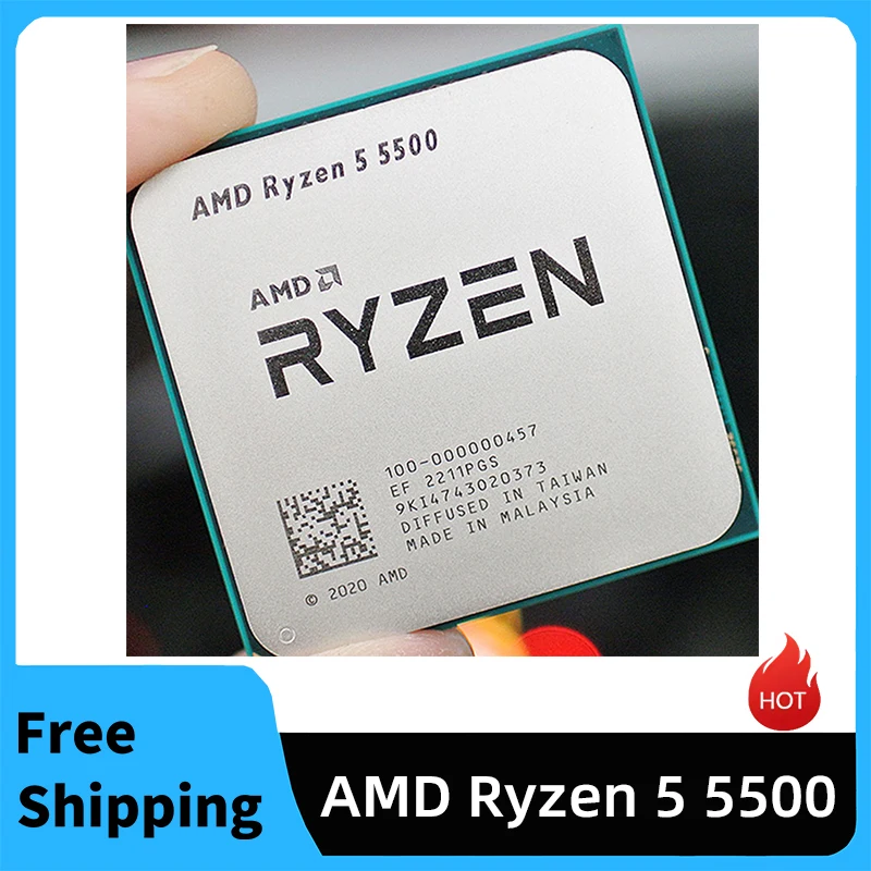 

Процессор AMD Ryzen 5 5500, 3,6 ГГц, шестиядерный, двенадцать потоков, ЦП 7 нм, 65 Вт, разъем AM4, частота чипов для настольного компьютера