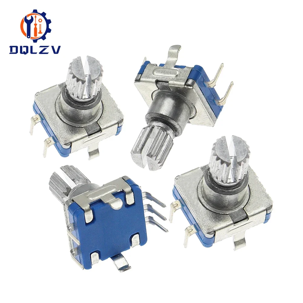 20-Position-360-Degree-Rotary-Encoder-EC11-w-Push-Button-5Pin-Handle ...