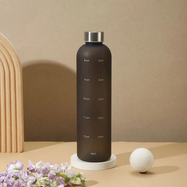 1 Liters Water Bottle Motivational Drinking Bottle Sports Water Bottles With Time Marker Stickers Portable Reusable Plastic Cups 3
