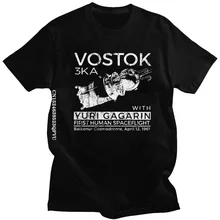 

Vintage CCCP Tshirts Vostok Tshirt Men Cotton Anime Soviet Union Yuri GagarinT Shirt Streetwear Men USSR Spacecraft Tee Tops