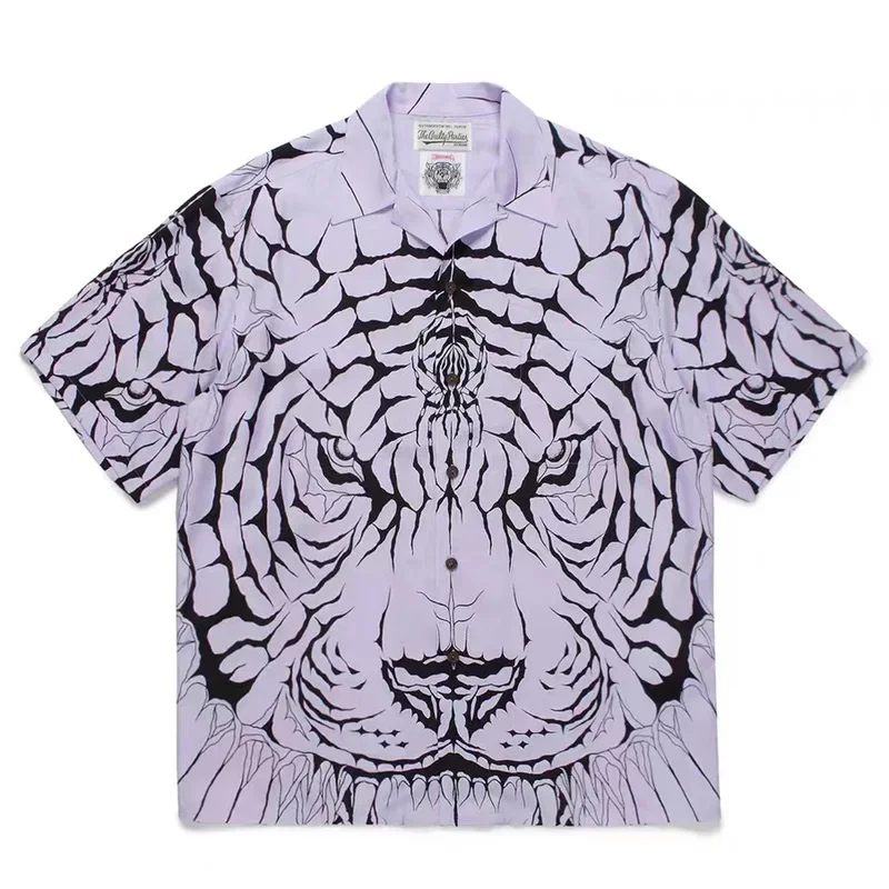 

Wolf's Head Printing WACKO MARIA Shirts 1:1 High Quality Oversized Short Sleeved Shirts