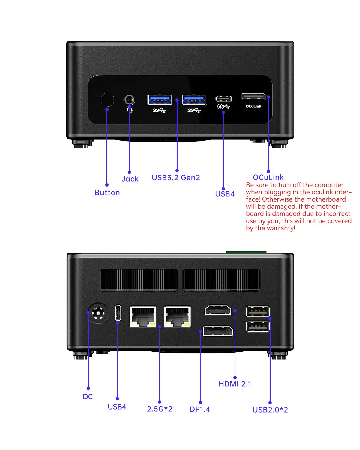 Ryzen7 8845HS OCULINK AOOSTAR GEM12 ジャンク Mini AOOSTAR PC Amd
