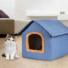 

Dog bed winter warm cat litter house semi-enclosed cat villa small dog Teddy removable and washable dog bed pet supplies