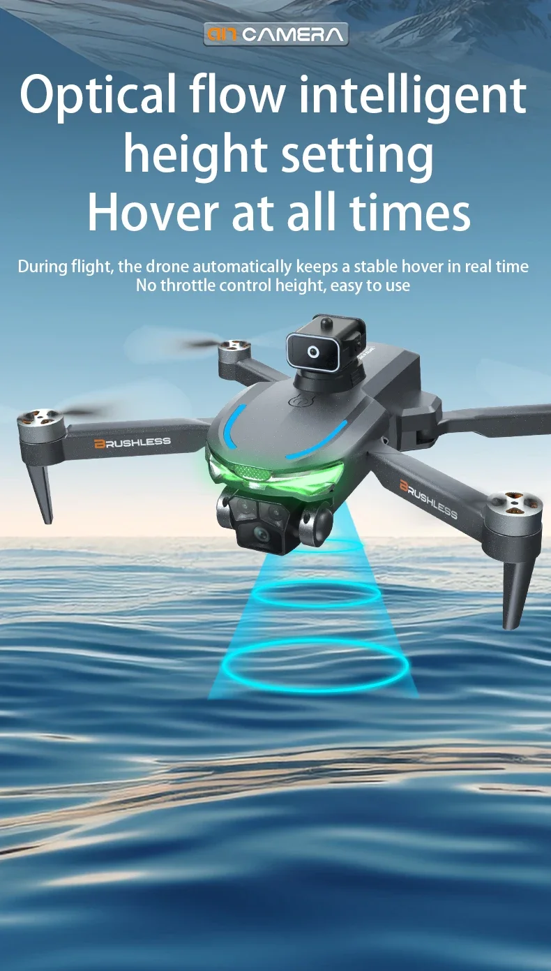 Dron sin escobillas de alta definición para fotografía aérea, cuadricóptero plegable para evitar obstáculos, avión de control remoto, juguete para niño